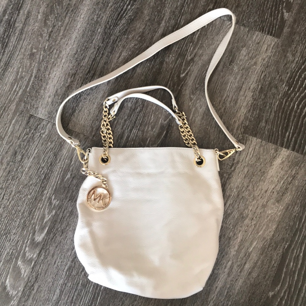 Used Michael Kors Cream Soft Leather Crossbody